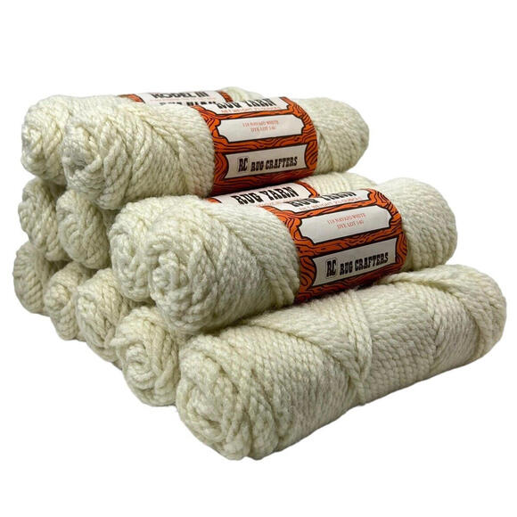 Other - Kodell III Vintage Rug Yarn LOT of 11 Skeins Color 118 Navajo White Dye Lot 140